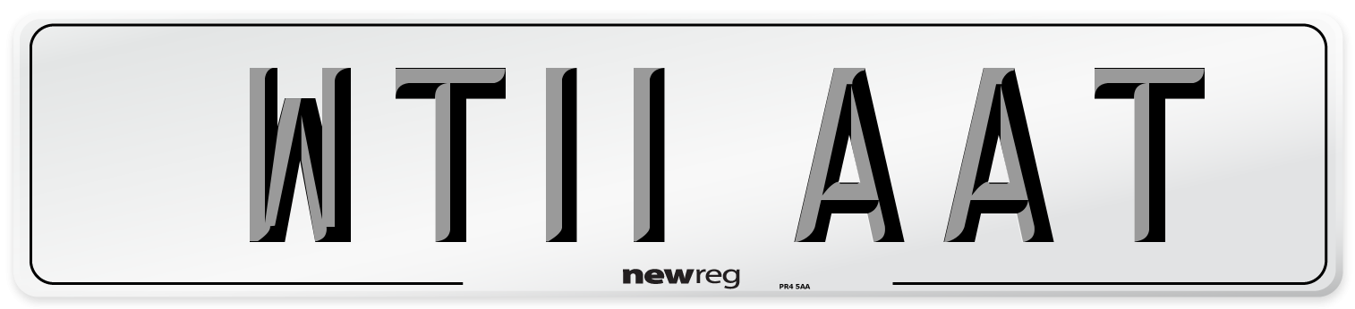 WT11 AAT Number Plate from New Reg